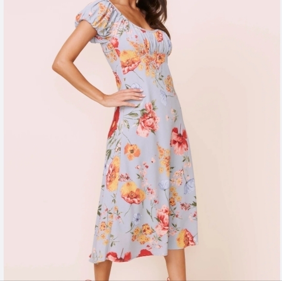 Astr Donna Floral Midi Cottagecore Dress - Picture 1 of 3